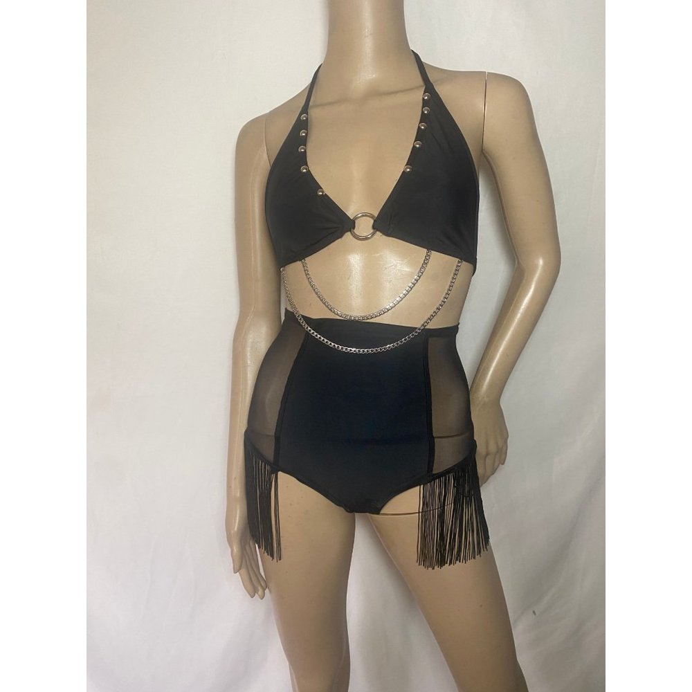 Chains and fringe bikini set